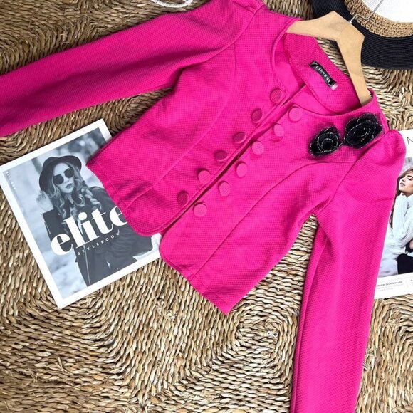 Jackets & Blazers - Hot Pink Structured Blazer Jacket